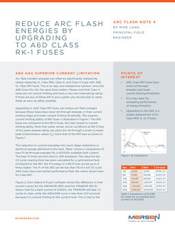 Cover of Reduce Arc Flash Energies by Upgrading to a6d Class RK-1 Fuses