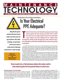 Cover of Is Your Electrical PPE Adequate Personal Protective Equipment Article