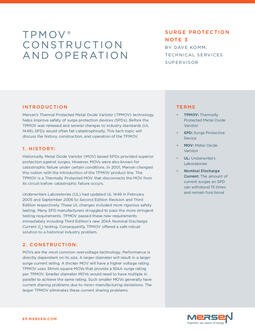 Cover of SPN3 - TPMOV Construction and Operation - Tech Topic