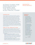 Cover of PVPN5 - Sizing Fuses of Photovoltaic Systems NEC - Tech Topic